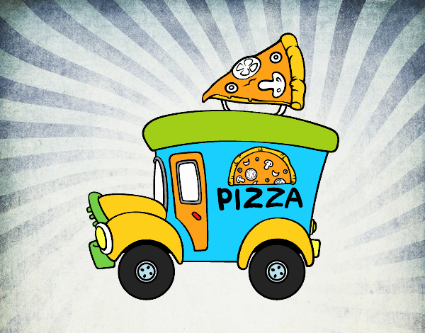 Dibujo Food truck de pizza pintado por elwaht