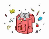 Dibujo Gato dentro de una mochila pintado por anaidflore