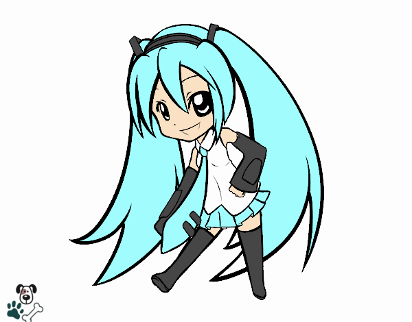 Dibujo Hatsune Vocaloid pintado por Wolfpower