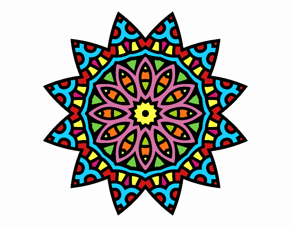 Dibujo Mandala estrella pintado por bandin