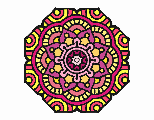 Dibujo Mandala flor conceptual pintado por emilili