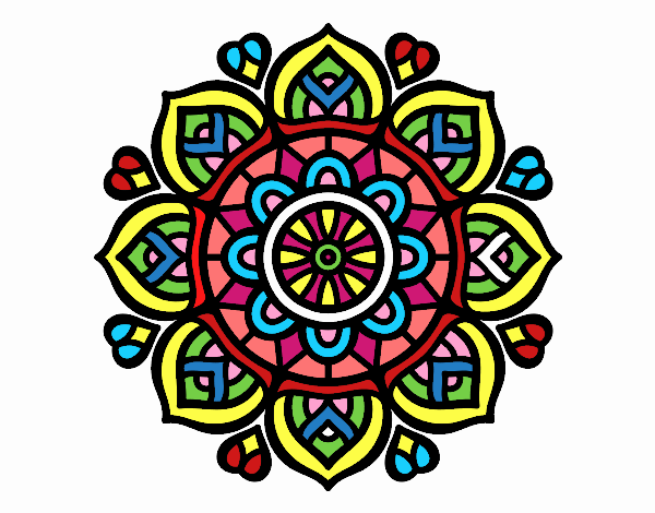 Dibujo Mandala para la concentración mental pintado por bandin