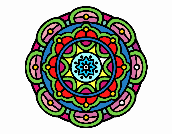 Dibujo Mandala para la relajación mental pintado por bandin