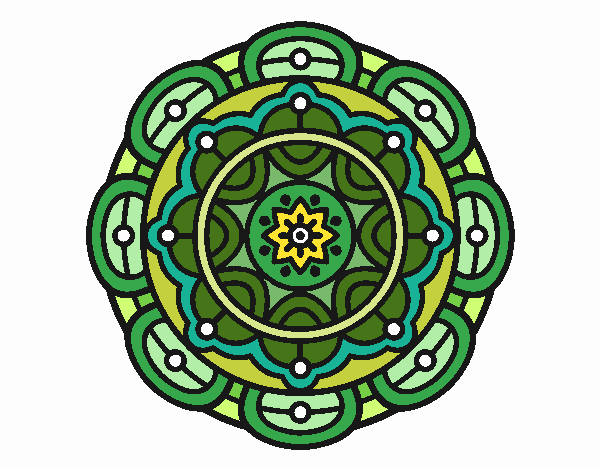 Dibujo Mandala para la relajación mental pintado por emilili