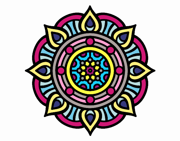 Dibujo Mandala puntos de fuego pintado por Princessh