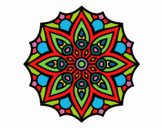 Dibujo Mandala simetría sencilla pintado por bandin