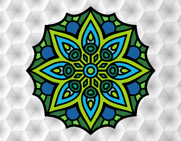 Dibujo Mandala simetría sencilla pintado por Princessh