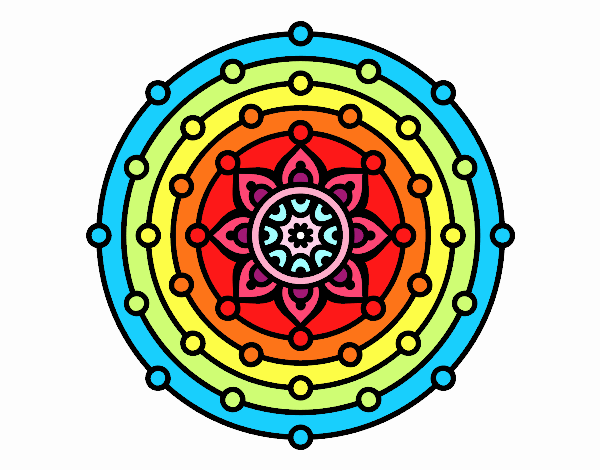 Dibujo Mandala sistema solar pintado por emilili