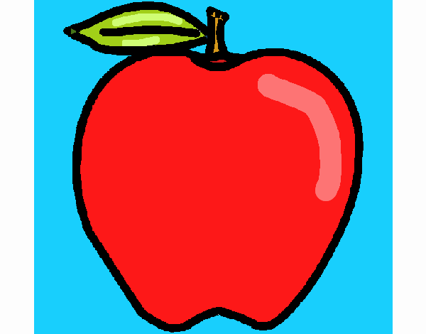 Dibujo manzana pintado por Yazu-chan