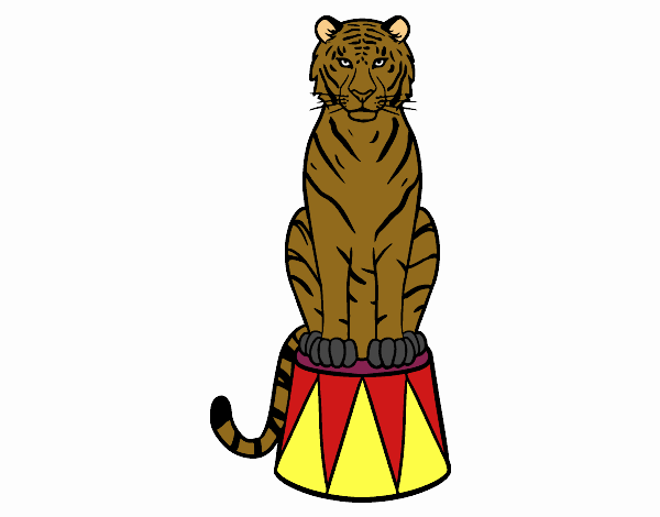 Dibujo Tigre de circo pintado por elwaht