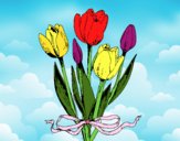 Dibujo Tulipanes con lazo pintado por martavv