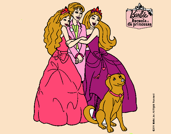 Dibujo Barbie feliz, es princesa pintado por vale26