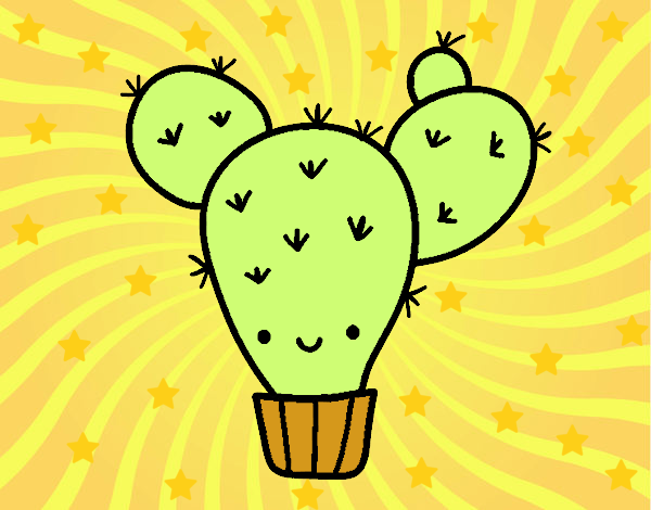 Dibujo Cactus nopal pintado por Ane1021