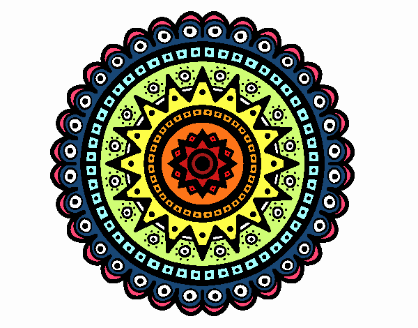 Dibujo Mandala étnica pintado por emilili