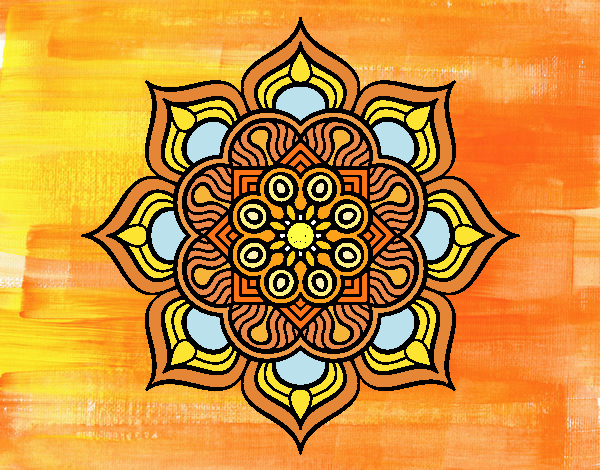 Dibujo Mandala flor de fuego pintado por emilili
