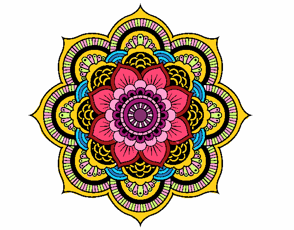 Dibujo Mandala flor oriental pintado por bonfi