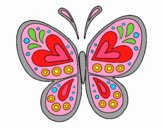 Dibujo Mandala mariposa pintado por emilili