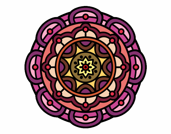 Dibujo Mandala para la relajación mental pintado por bonfi