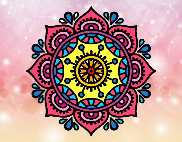 Dibujo Mandala para relajarse pintado por MariaMc