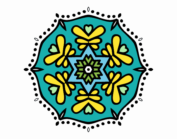Dibujo Mandala simétrica pintado por ARl88