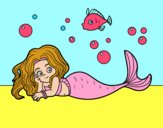 Dibujo Sirena Bonita pintado por vale26
