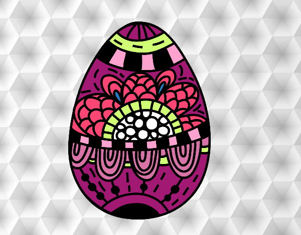 Dibujo Un huevo de Pascua floral pintado por vale26