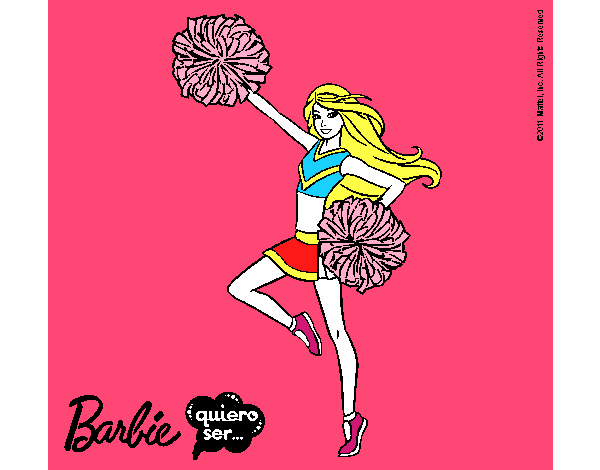 Dibujo Barbie animadora pintado por perla01