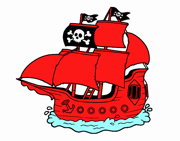Dibujo Barco pirata pintado por bebuspe