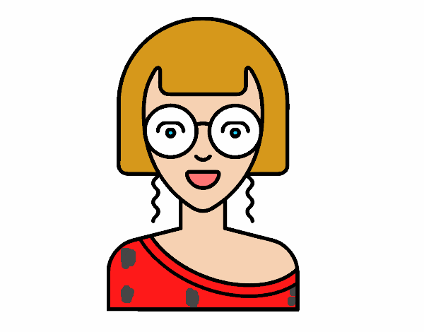 Dibujo Chica con gafas redondas pintado por clarinda