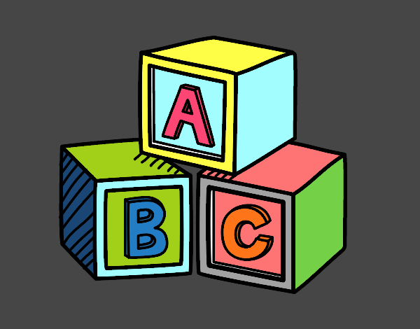 Dibujo Cubos educativos ABC pintado por vale26