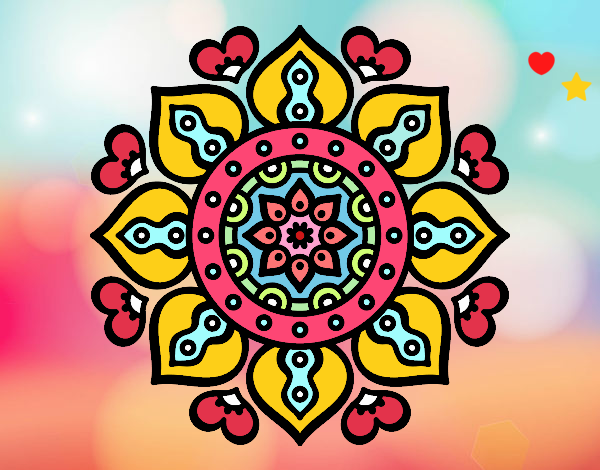 Dibujo Mandala corazones árabes pintado por AleMP