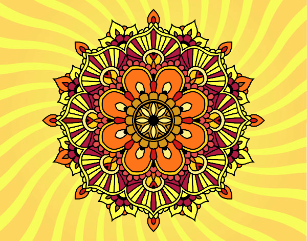 Dibujo Mandala destello floral pintado por Harte