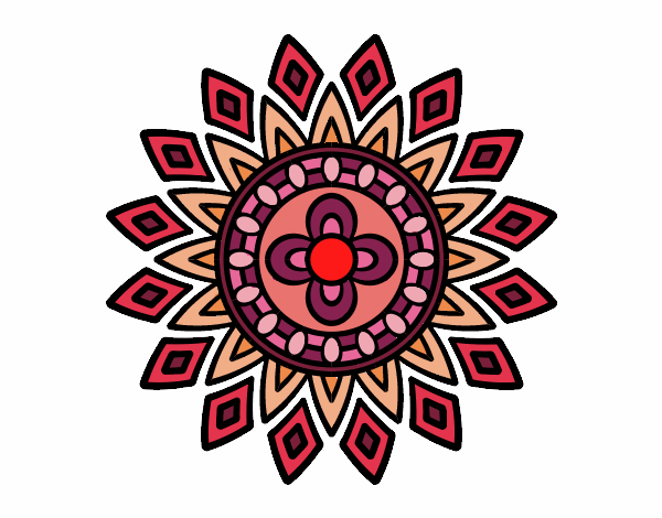 Dibujo Mandala destellos pintado por bonfi