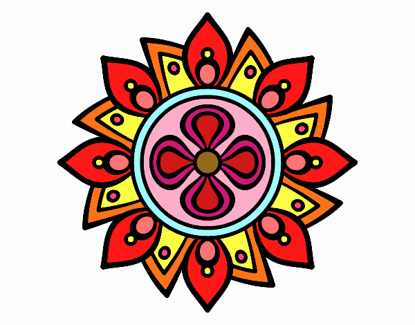Dibujo Mandala flor sencilla pintado por lunatica34