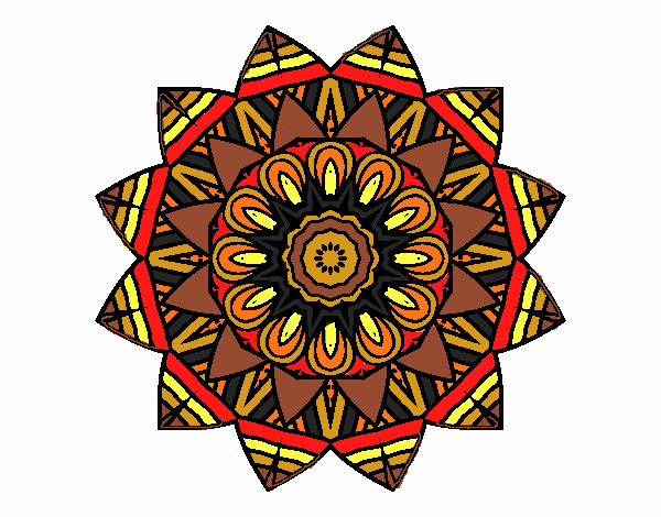 Dibujo Mandala frutal pintado por bonfi