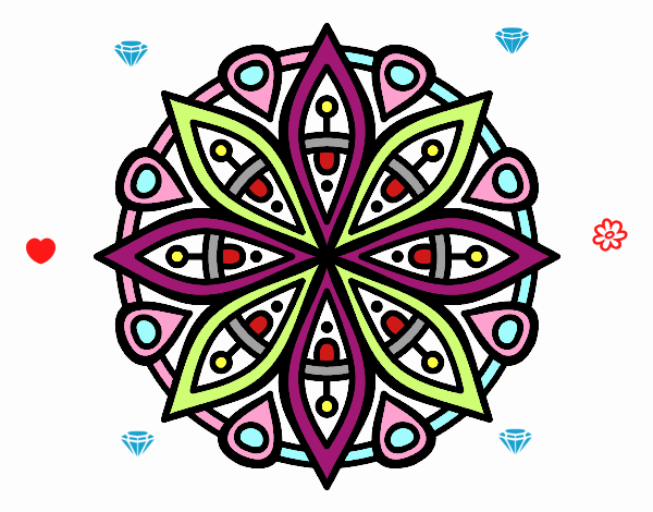 Dibujo Mandala para la concentración pintado por jenniferla