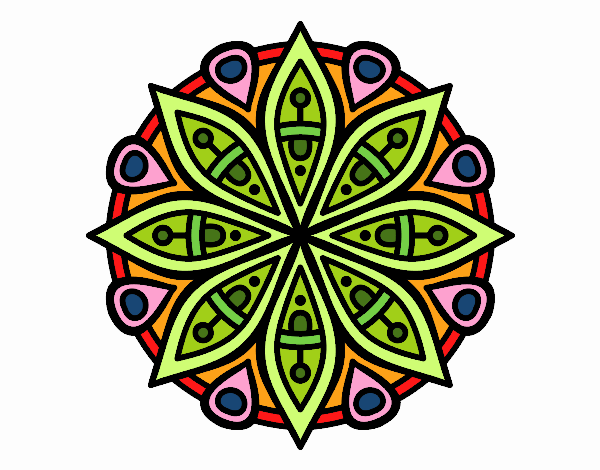 Dibujo Mandala para la concentración pintado por SirWerde14