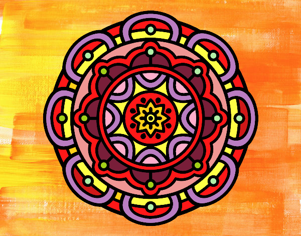 Dibujo Mandala para la relajación mental pintado por Harte
