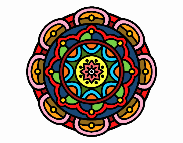 Dibujo Mandala para la relajación mental pintado por zegis