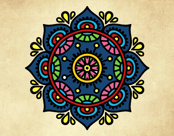Dibujo Mandala para relajarse pintado por Harte