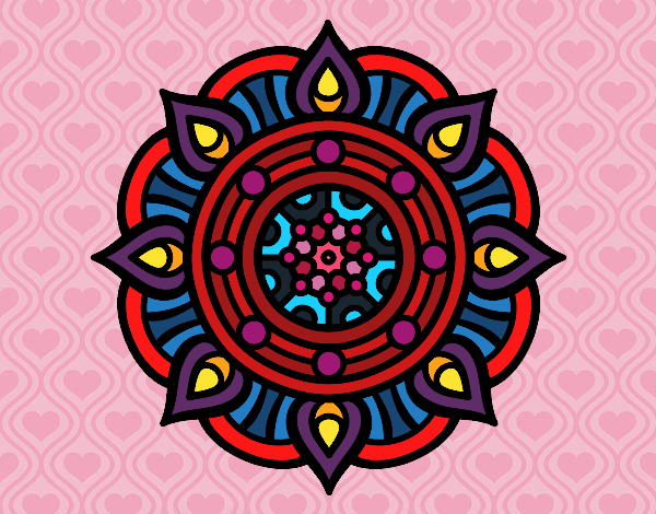 Dibujo Mandala puntos de fuego pintado por ibiza