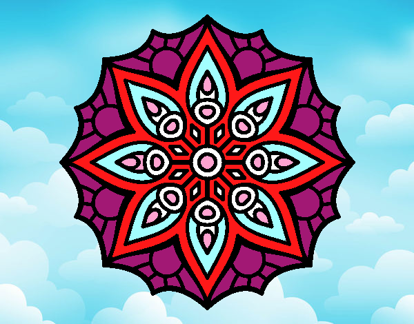 Dibujo Mandala simetría sencilla pintado por Amalia0201
