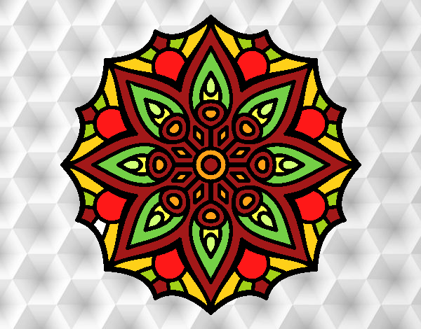 Dibujo Mandala simetría sencilla pintado por Harte