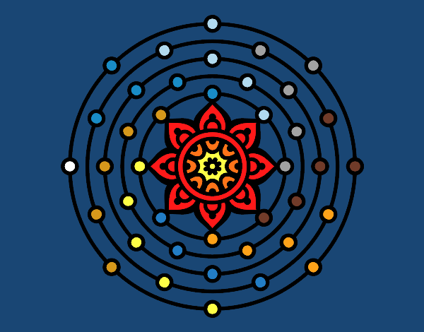 Dibujo Mandala sistema solar pintado por lidilesa1