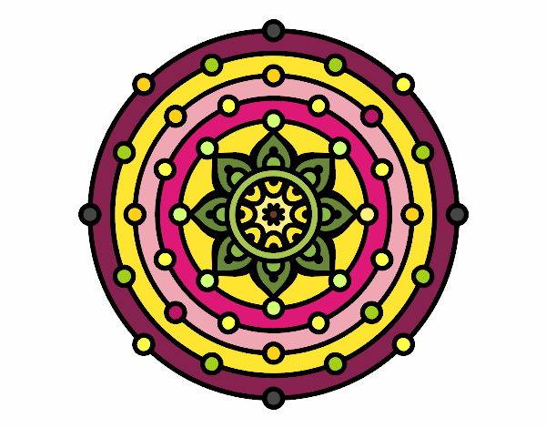 Dibujo Mandala sistema solar pintado por Harte