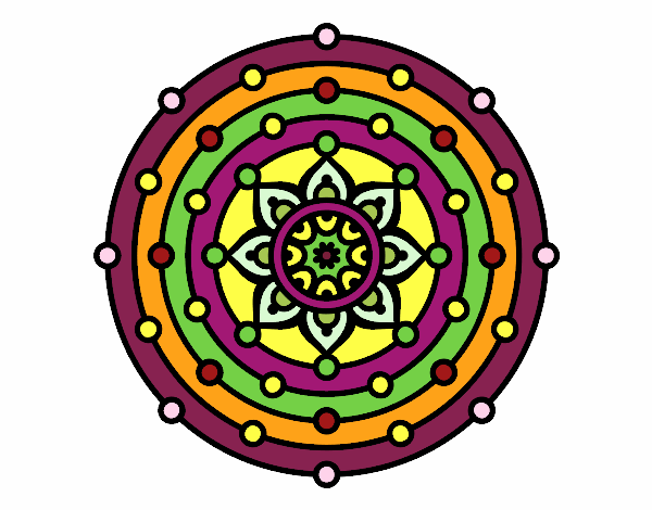 Dibujo Mandala sistema solar pintado por Harte