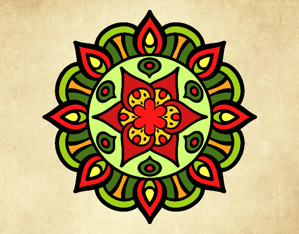 Dibujo Mandala vida vegetal pintado por Harte