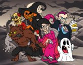 Dibujo Monstruos de Halloween pintado por vale26