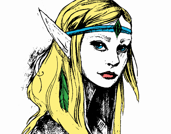 Dibujo Princesa elfo pintado por perla01