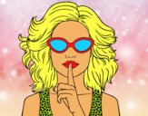 Dibujo Chica con gafas de sol pintado por Hamna